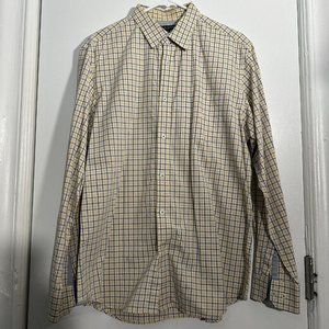 BUNDLE ONLY Banana Republic Mens Dress Shirt Soft Wash 16-16.5 Plaid Blue Yellow